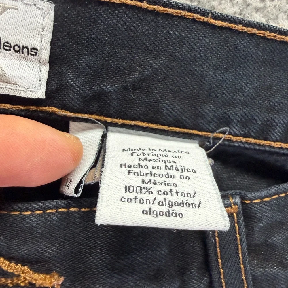 Calvin Klein Jeans Womens 14 Black Cotton Denim Straight Leg Streetwear Workwear